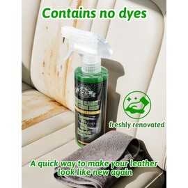 Car Interior Cleaner Spray, Multipurpose Leather Seat Cleaner Upholstery Car Cleaning Kit with Citrus Flavor Auto Dashboard Vinyl Detailing Supplies Kit,10 OZ