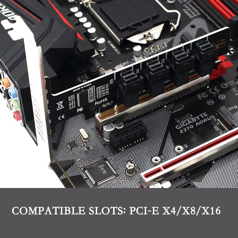 PH49 PCIe4.0 X16 to 4-Port U.2 NVME SFF-8643 SFF-8639 Expansion