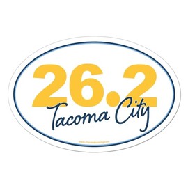 Charmed Running Brand Tacoma City Marathon 26.2 Distance in Script Removable Bumper Sticker Window Decal OR Car Magnet (Magnet)