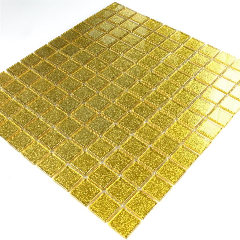 Glass Mosaic Tiles Wichita Gold Glitter