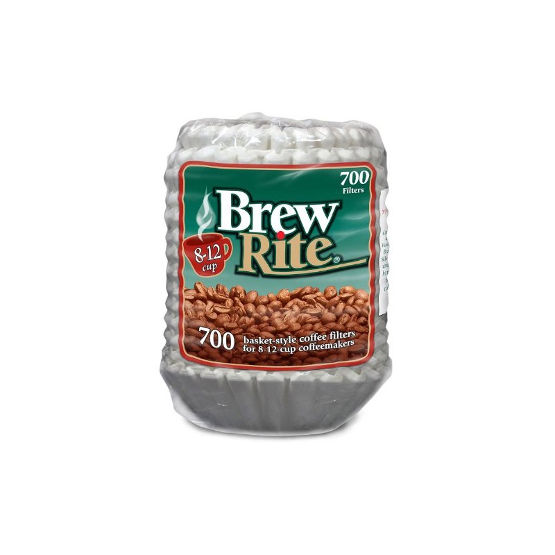 BREWRITE Brew Rite Coffee Filter-700 ct, 8-12 Cups, White