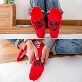 Bocotojp Thick Socks, Short Socks, Fashion Socks, Couple Socks, Mahjong Pattern, Men's, Medium Thick, Spring, Summer, Autumn, Winter, Unisex Socks, 3 Colors, Set of 3 Pairs, Multicolor, Free Size