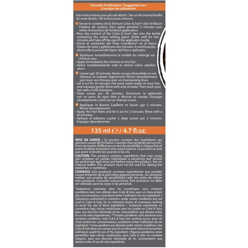 Colour & Care 3 Chenes Colours Brunettes Permanent Hair Colour