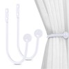 Curtain Tiebacks, 2 Pcs Metal Curtain Hooks, Wall Mounted Curtain Holdbacks for Indoor Outdoor, Easy to Install, White