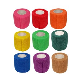 2" Cohesive Flexible Bandage Wrap – Color Variety Pack (Box of 36) | Self-Adherent, Easy Tear, Breathable | Compression, First Aid, Vet & Athletic Support