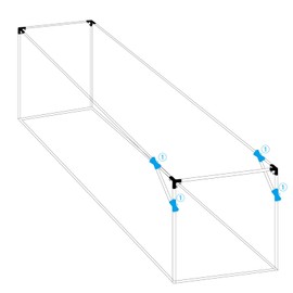 Aoneky 1 3/8'' Corner Slider Canopy Fitting Couplers Kit - Frame Carport Supportors - Side Corner Fitting (4pcs Set)