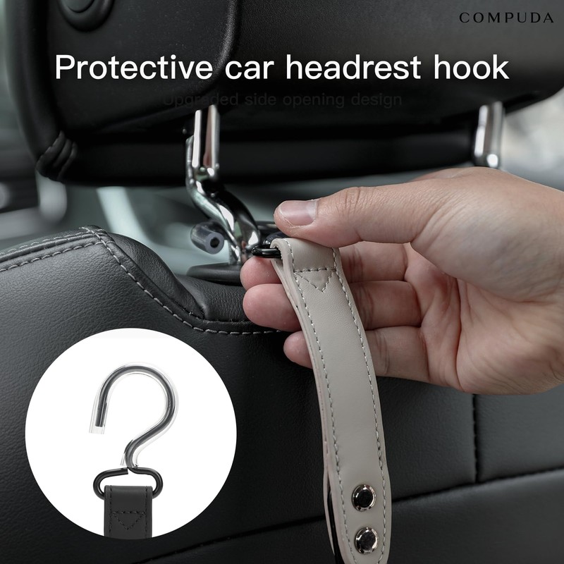 Compuda Purse Hook Holder for Car - 2 Pack Genuine