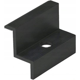 NAKA 10 x PV Solar Panel End Clamp, Photovoltaic Edge Clamp, Mounting Rail, Accessories for Module Height 30 mm, Solar Module Clamp for Mounting Aluminium Profiles, 50 mm, Aluminium, Black