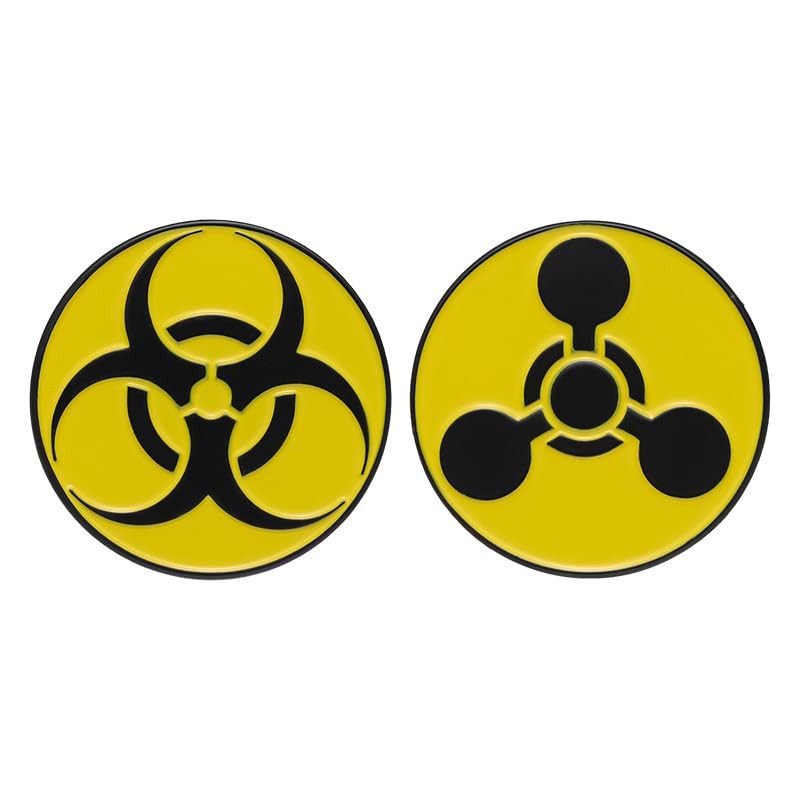 Radiation Hazard Identification Enamel Pin Yellow Metal Badge Brooch As