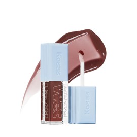 Kosas Wet Lip Oil Gloss – Plumping Peptide Lip Treatment Gloss in Sheer Rich Brown, Hydrating with Hyaluronic Acid, Peptides & Plant Oils, Non-Sticky, Vegan, Clean Beauty Lip Gloss (Cola) 0.15 oz