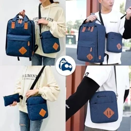 Vintage Mochila Vintage Bag Vintage Basic Color Azul Diseño Liso 20l