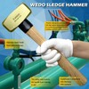 WEDO Brass Sledge Hammer 4.5 lb, Club Hammer with Wooden