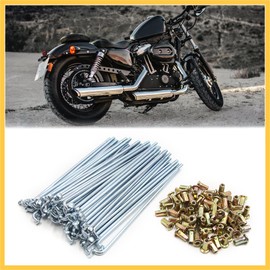 REPAIROCK 72pcs 4mm Thread Diameter Motorcycle Wheel Spokes with Nipples 160mm Length Auto Replacement Parts