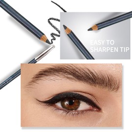BLUE LOVE 5-Piece Sharpenable Eyeliner Pencil Set - Smudgeproof & Long-Lasting Eye Makeup Finish for Effortless Application (Pearl Black)