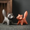 Heart Tong Ceramic Fox Ornaments, Fox Figure, Decorative Desktop Ornament
