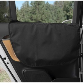 Plush Paws Products Premium Car Door Protector | Washable & Waterproof Interior Door Cover for Car, Truck, & SUV | One Size Fits Most Nonslip, Tear Resistant Door Guard | Set of 2 Black