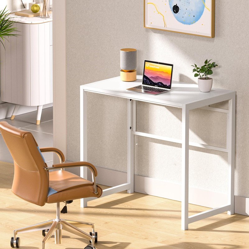 GreenForest Folding Desk for Small Spaces,35.4 in No-Assembly Small Computer