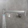 SOKNARKU Solid Brass Square Wall Mounted Folding Faucet Double Switch