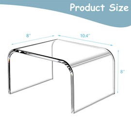 Tmoicer Nursery Step stools,10.4 * 8 * 8'' Kids' Step Stool,Acrylic Transparent Step Stool Strong Load 165 Lbs One Step Stool for Bedroom Kitchen Bathroom (Small Size, 1 pcs)