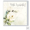 Ruby Ashley With Sympathy White Roses Condolence Card - Sympathy,