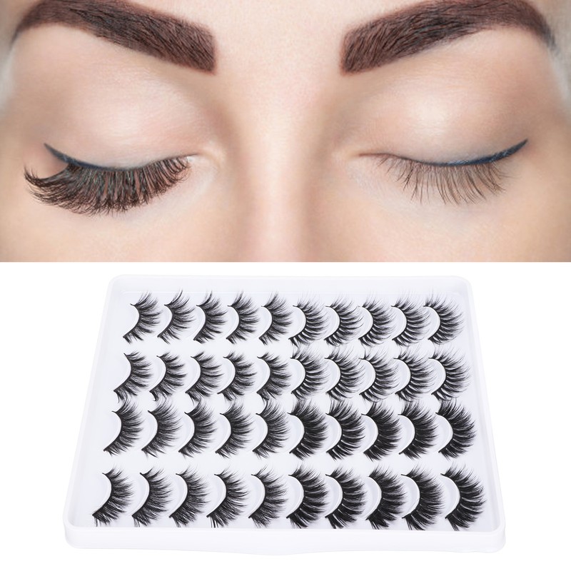 20 Pairs 6D False Eyelashes 4 Styles Long Thick Semi