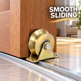 Steel Sliding Door Track Roller Wheel with Mounting Bracket – U, V & H Groove Options