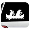 Moose Bear Canoe Camping Decal for Car Window, Camper Trailer