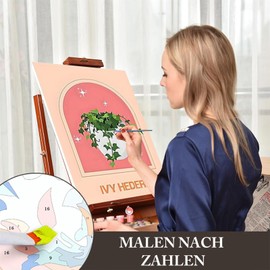 LOITTAINUE Paint by Numbers Adults 6 Pieces, Painting by Numbers Set, Flower with Wrinkle-Free Canvas, Brush and Acrylic Paint for and Beginners, DIY Hand-Painted Oil Painting Kit as a Gift, 20 x 30