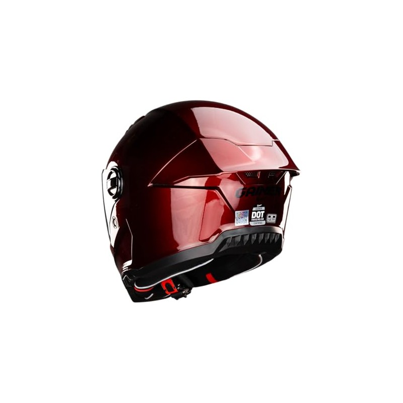 KOV Casco Gainer Cherry Rojo Brillante Integral para Moto Certificado