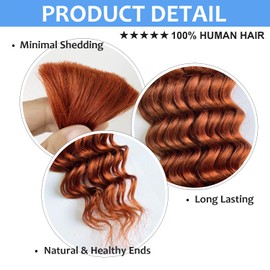 Deep Wave Human Hair Bulk 350 26 Inch 100g Boho Braids Human Braiding Hair Wet And Wavy Human Hair For Bohimian Micro Braids
