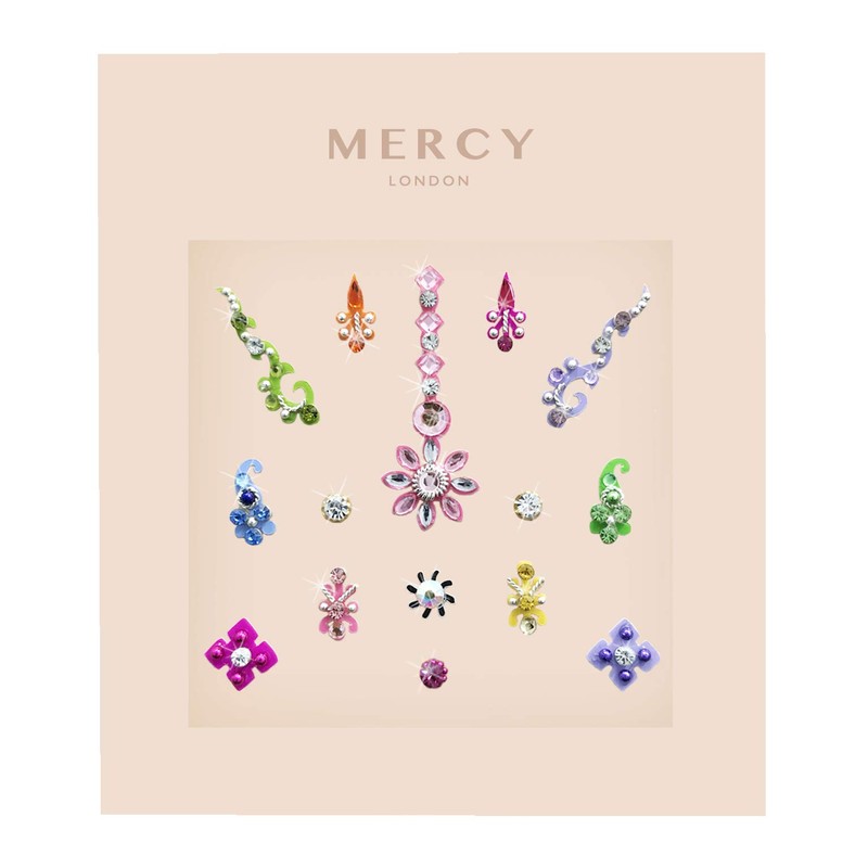 Floral Colour Bindi ✮ Crystal Indian Bindi Face Jewels Gold