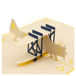 Vintage Plane, 3D Card, Popup Greeting Card for Birthday Anniversary Valentine Christmas Wedding