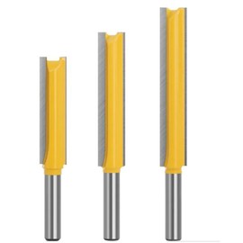 Gasea 3Pcs 8mm Shank Extra Long Straight Router Bit Trimming Cutter for Woodworking Tool, 50mm 63mm 76mm Cutting Length