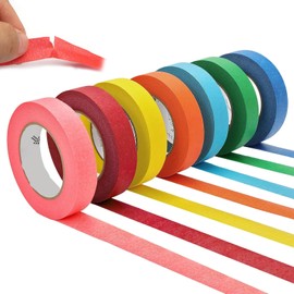 MZOYOURO Rainbow Masking Tape, 7 Rolls of Colourful, Painter's Masking Tape, Painters for DIY Scrapbooking Classroom Decorations, 15 mm x 13 m