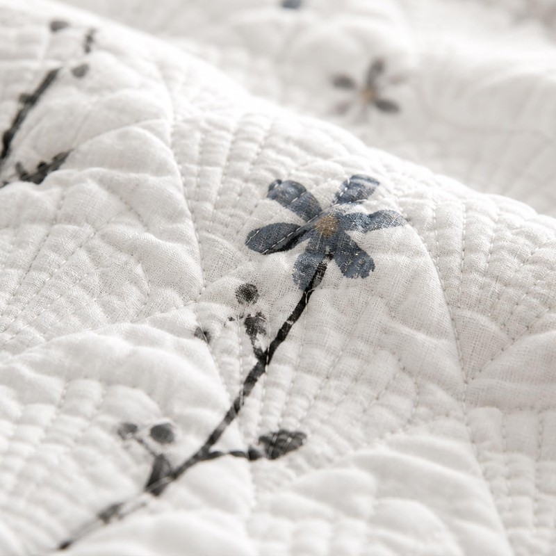 BOV Floral Quilt Set Queen Size 92x96, 100% Cotton Lightweight