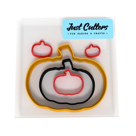 JUST CUTTERS Pumpkin Shape Cutters | Set of 5 Plastic Cutter for Baking, Fondant, Clay, Pastry, Icing, Jewellery (1.5/2/3/5/8CM)