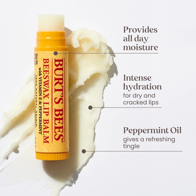 Burt's Bees Lip Balm Multipack, Beeswax Lip Balm & Hibiscus