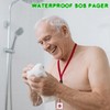 2-in-1 Kit-Elderly SOS Call Panic Button Waterproof Caregiver Pager Nurse