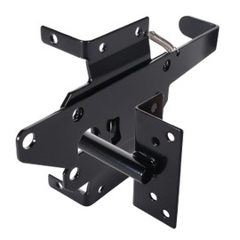 Advantage Industries Stainless Steel Gate Latch | Self- Latching Gate Latch | Padlock Lockable | Heavy-Duty Spring | Left & Right Reversable | for Vinyl/PVC & Wood Gates – Black
