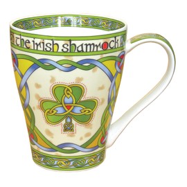 Clara Ireland Bone China Mug with Irish Weave Shamrock Design