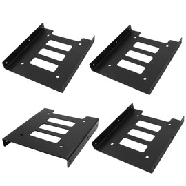 Kemcatui 8Pcs SSD HDD Mounting Bracket 2.5 to 3.5 Adapter, Black Hard Disk Drive Bays Holder with Screws, Metal SSD Holder Mount for PC
