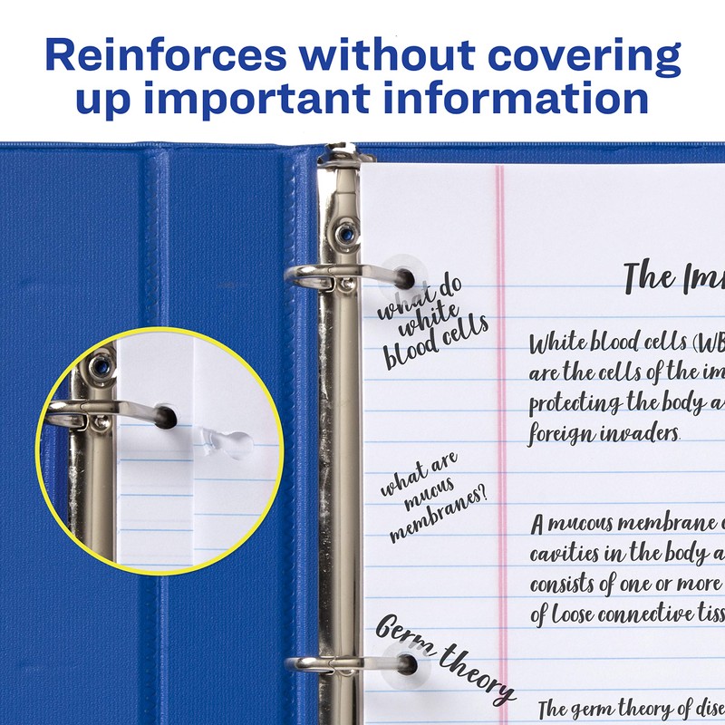 Avery Hole Reinforcements Dispenser, Clear, 250/Pack (2352)