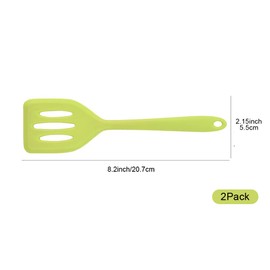 HOIRIX 2Pack Small Silicone Turner High Heat Resistant Slotted Spatula for Fish, Eggs, Pancakes and More (8.2 IN, Red)