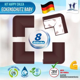 HAPPY CHLEA® Baby Edge Protector and 8 Foam Corner Protectors Table Edge Protector and Corner Protectors: 6.4 m Total for Table and Furniture Corners Door Stops 4 Drawer Locks Certificate