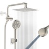 All Metal Shower Head, 8" High Pressure Rainfall/Handheld Shower Combo