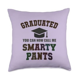 Funny GRADUATED SMARTY PANTS I Teach Educational Rockstar Throw Pillow