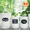 PMLAND 64 Pcs Chalkboard Label Stickers with 2 Erasable Chalk