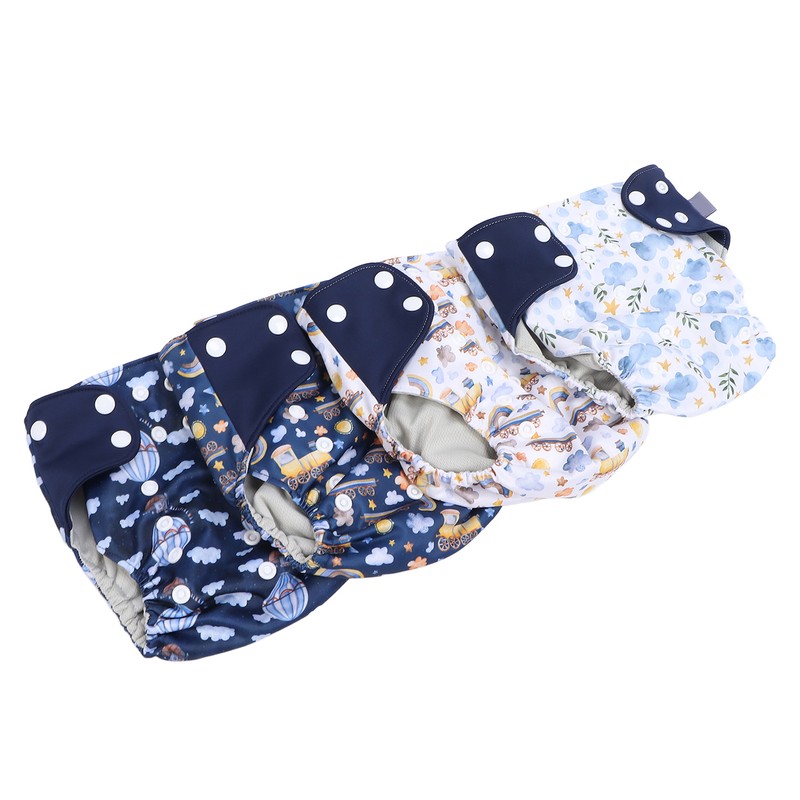 4 Pcs Reusable Cloth Diapers Easy to Set Up Washable