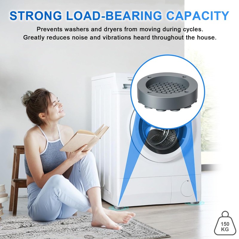 Diyxisk Vibration Damper, 4 Pieces Universal Vibration Damper, Non-Slip Washing