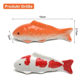 APOMOONS Set of 2 Floating Fish, Realistic Ceramic Koi Fish Floating Fish Decoration, Ceramic Fish Goldfish Fish Decoration for Mini Pond Decoration, Pond Fountain, Fairy Garden and Pond Decoration